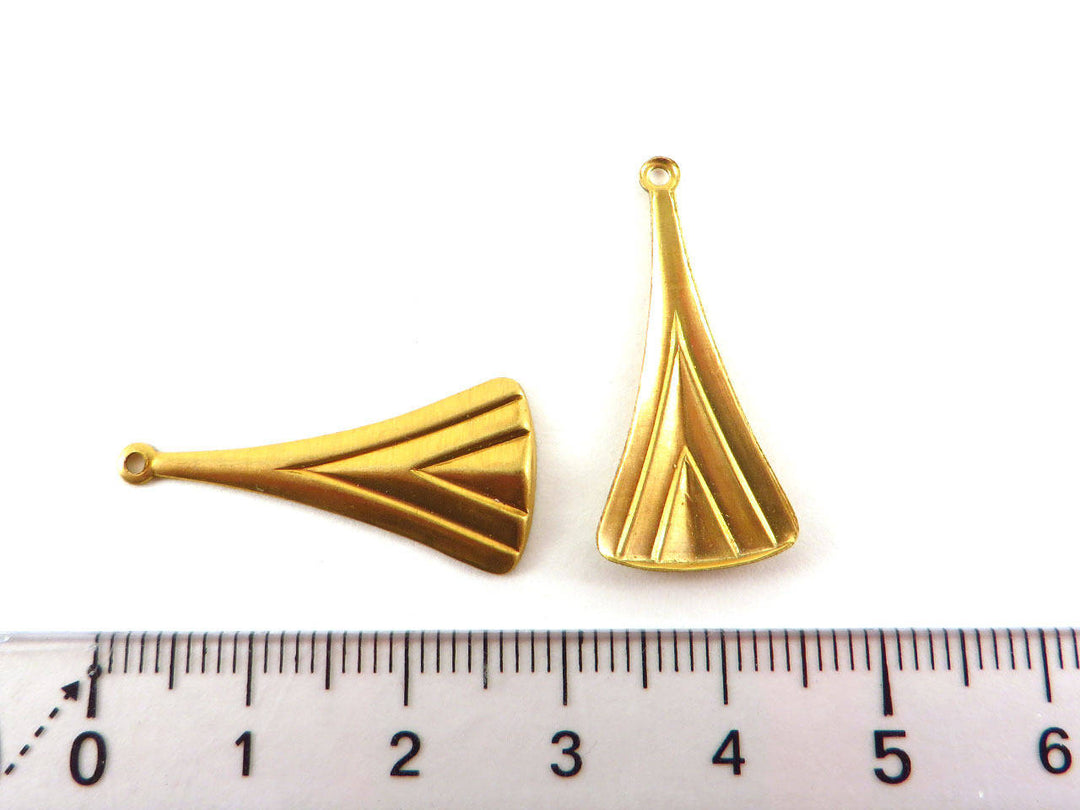4x Breloque triangle éventail Art Déco (27mm x 13mm) PV-041