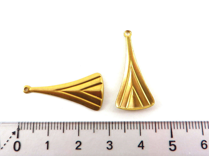 4x Breloque triangle éventail Art Déco (27mm x 13mm) PV-041