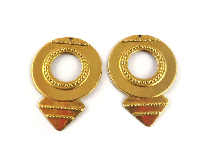 2x Pendentif disque flèche (30mm x 42mm) PV-139
