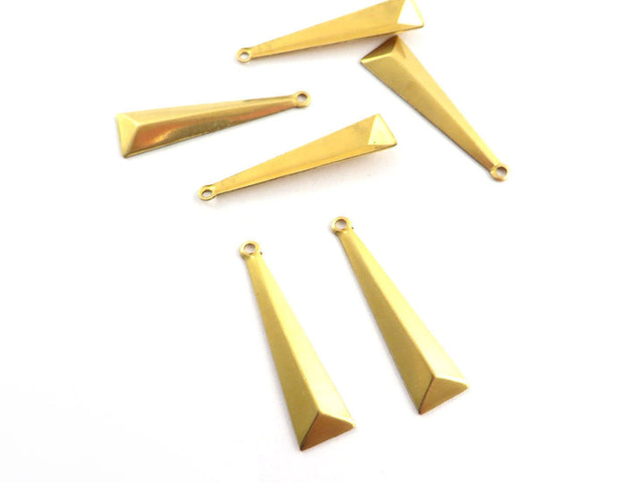 8x Breloque triangle facette Art déco (29mm x 8mm) PV-043