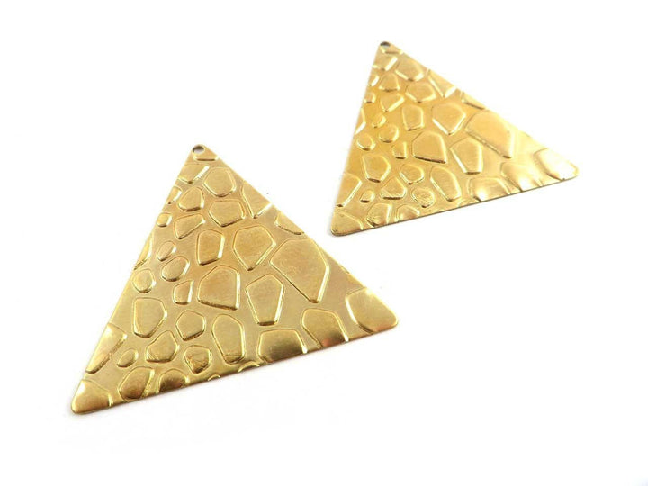 2x Pendentif triangle texture tache animal sauvage (33mm x 37mm) PP-243