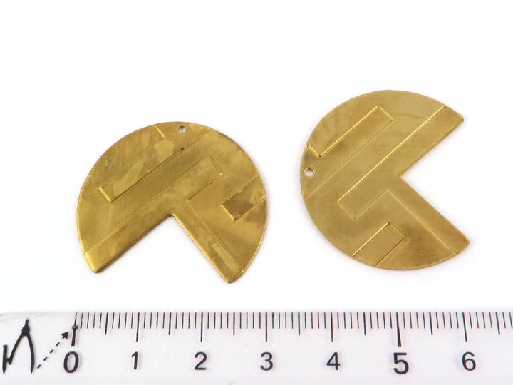 2x Breloque disque Pac-Man dessins géométriques (32mm) PP-182