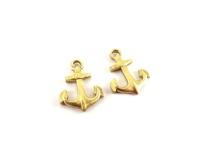 2x Breloque ancre marine (16mm x 13mm) CH-044