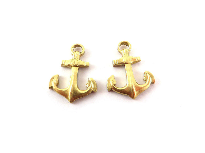 2x Breloque ancre marine (16mm x 13mm) CH-044