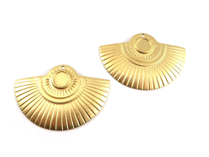 2x Pendentif demi-lune support rond 6mm (39mm x 26mm) PV-140