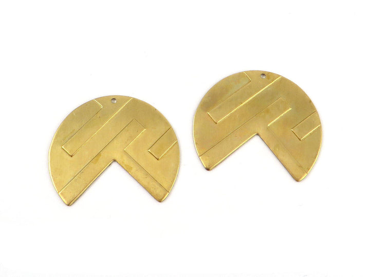 2x Breloque disque Pac-Man dessins géométriques (32mm) PP-182