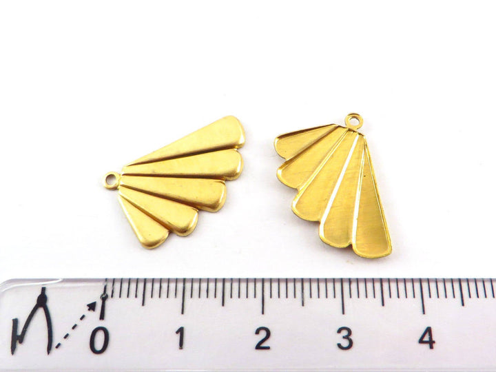 4x Breloque éventail aile Art Déco Vintage (21mm x 13mm) PV-103