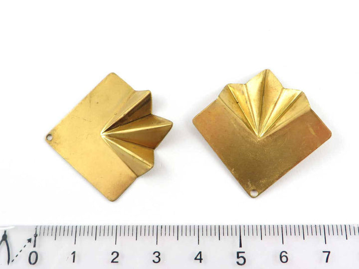 2x Breloque losange éventail Art Déco (34mm x 35mm) PV-005