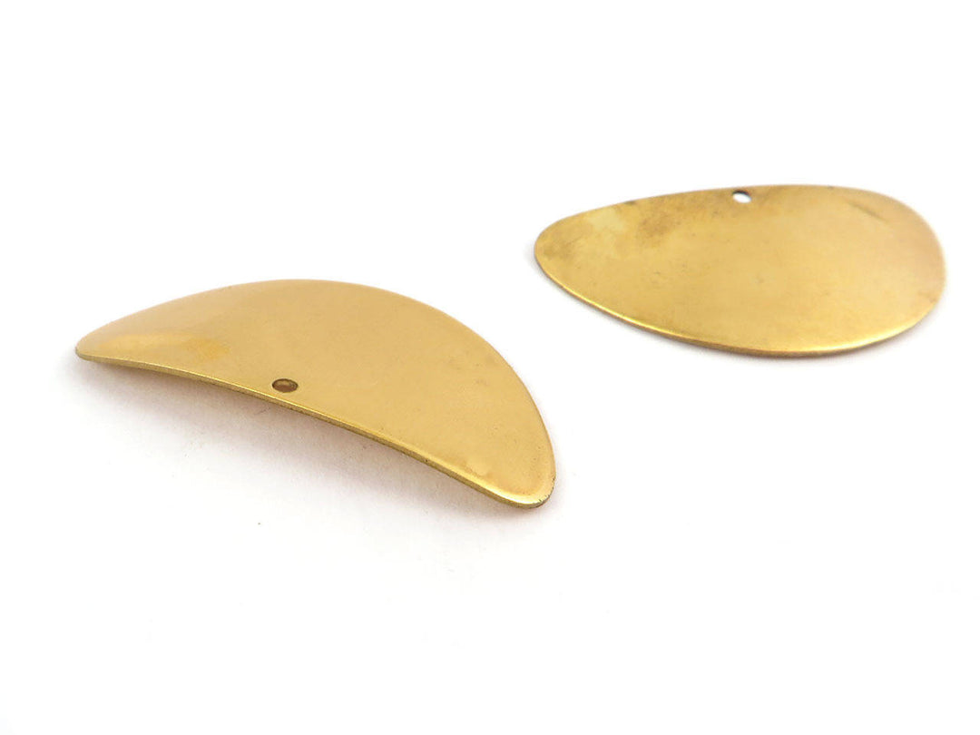 4x Breloque demi-lune bombé (32mm x 17mm) PV-125