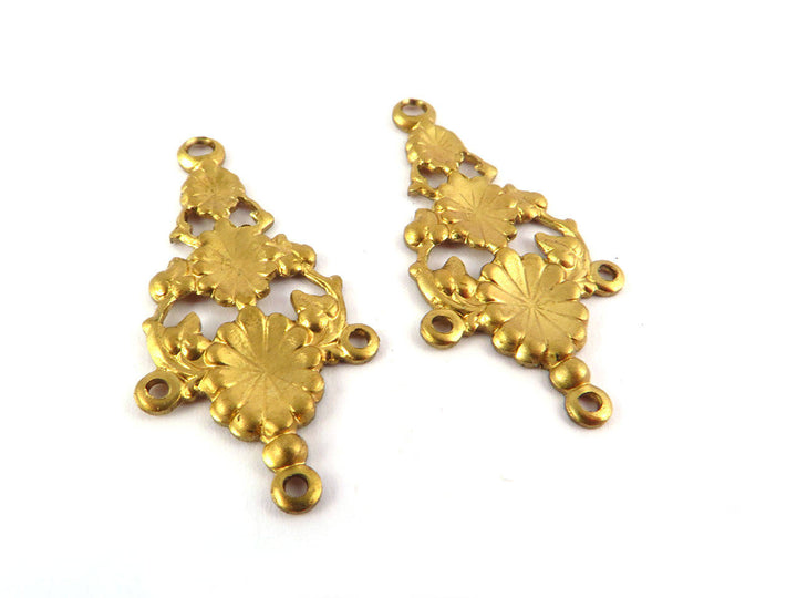 2x Connecteur chandelier losange goutte vintage (16mm x 31mm) V-099