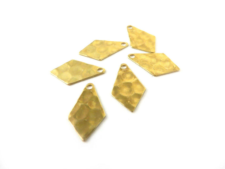 8x Breloque losange martelé (14mm x 8mm) PP-127