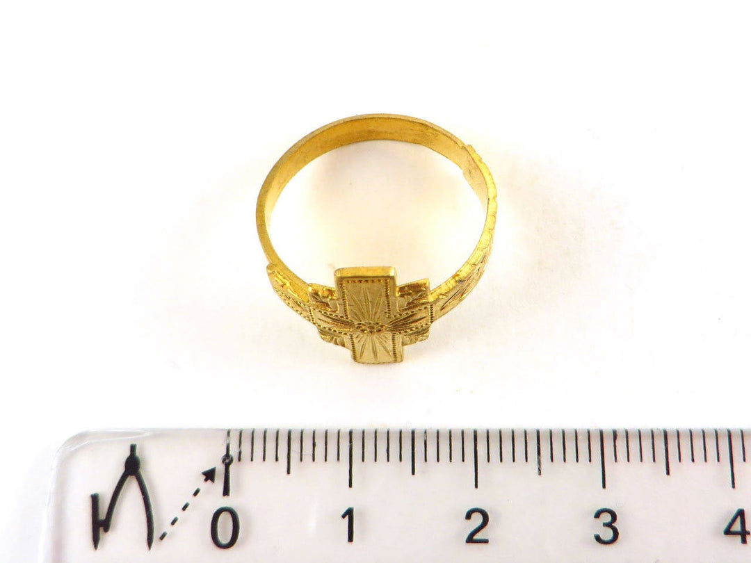 bague grossiste laiton brut croix art déco