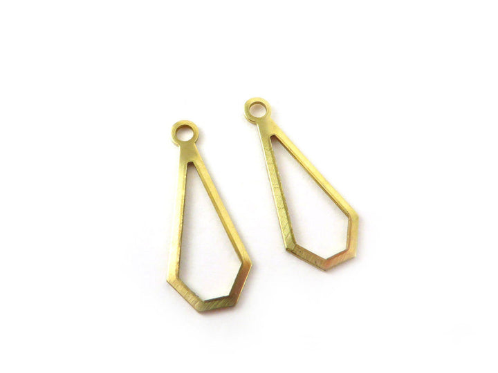 4x Breloque goutte diamant évidé (21mm x 11mm) PP-248
