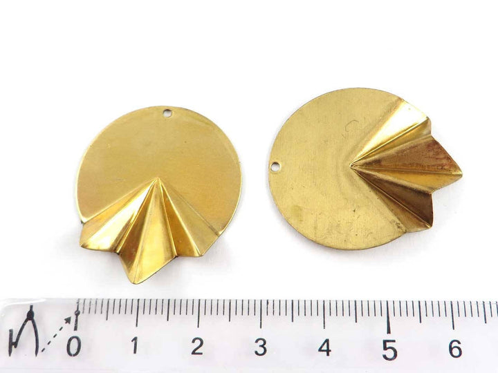 2x Breloque disque éventail Art Déco (29mm x 33mm) PV-006