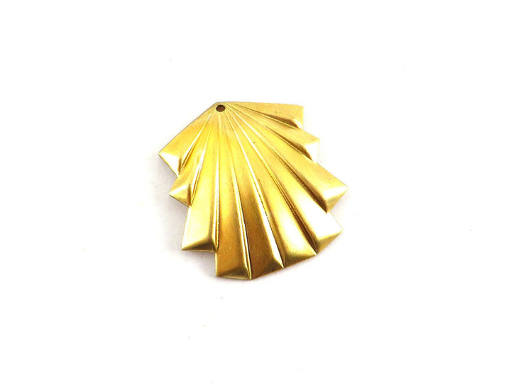1x Pendentif éventail Art Déco bombé (29mm x 28mm) PV-098