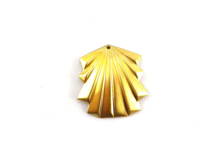 1x Pendentif éventail Art Déco bombé (29mm x 28mm) PV-098