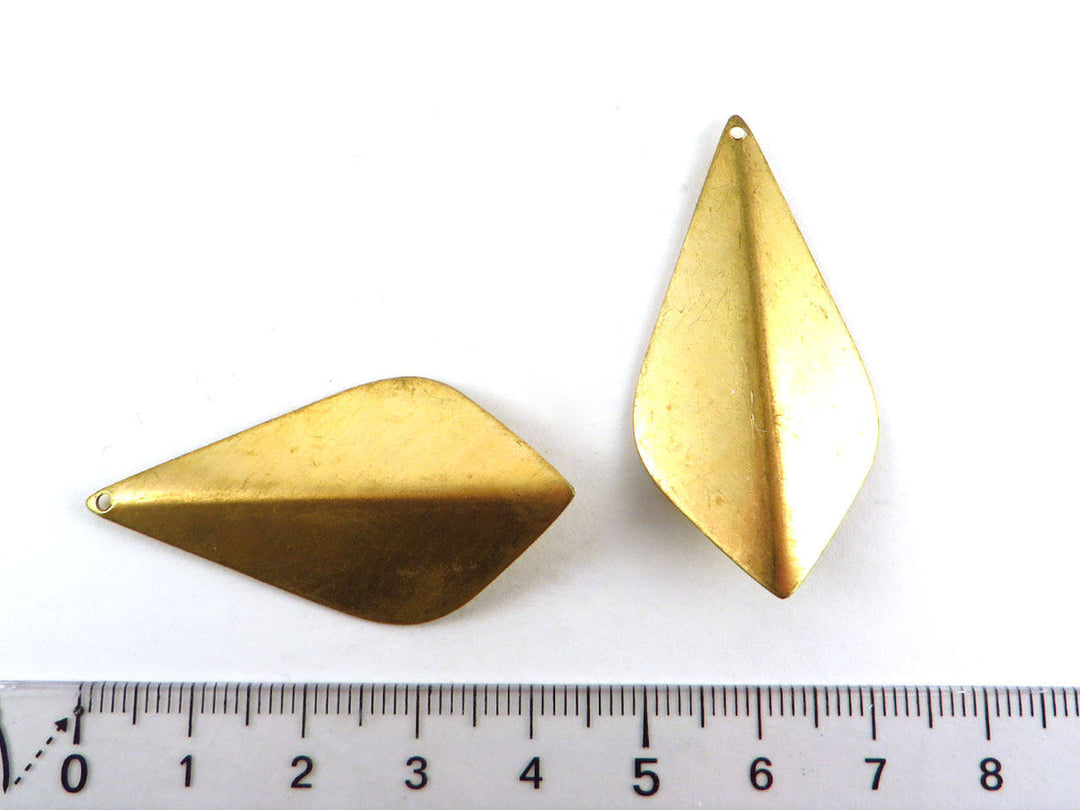 2x Pendentif goutte navette pliée (44mm x 22mm) PV-033/PV-168