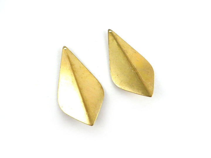 2x Pendentif goutte navette pliée (44mm x 22mm) PV-033/PV-168