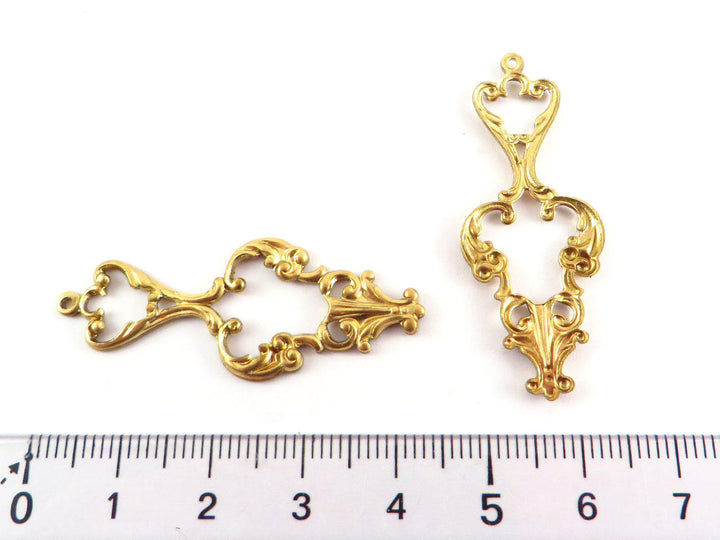 2x Pendentif goutte pendule Art Nouveau (42mm x 16mm) V-093
