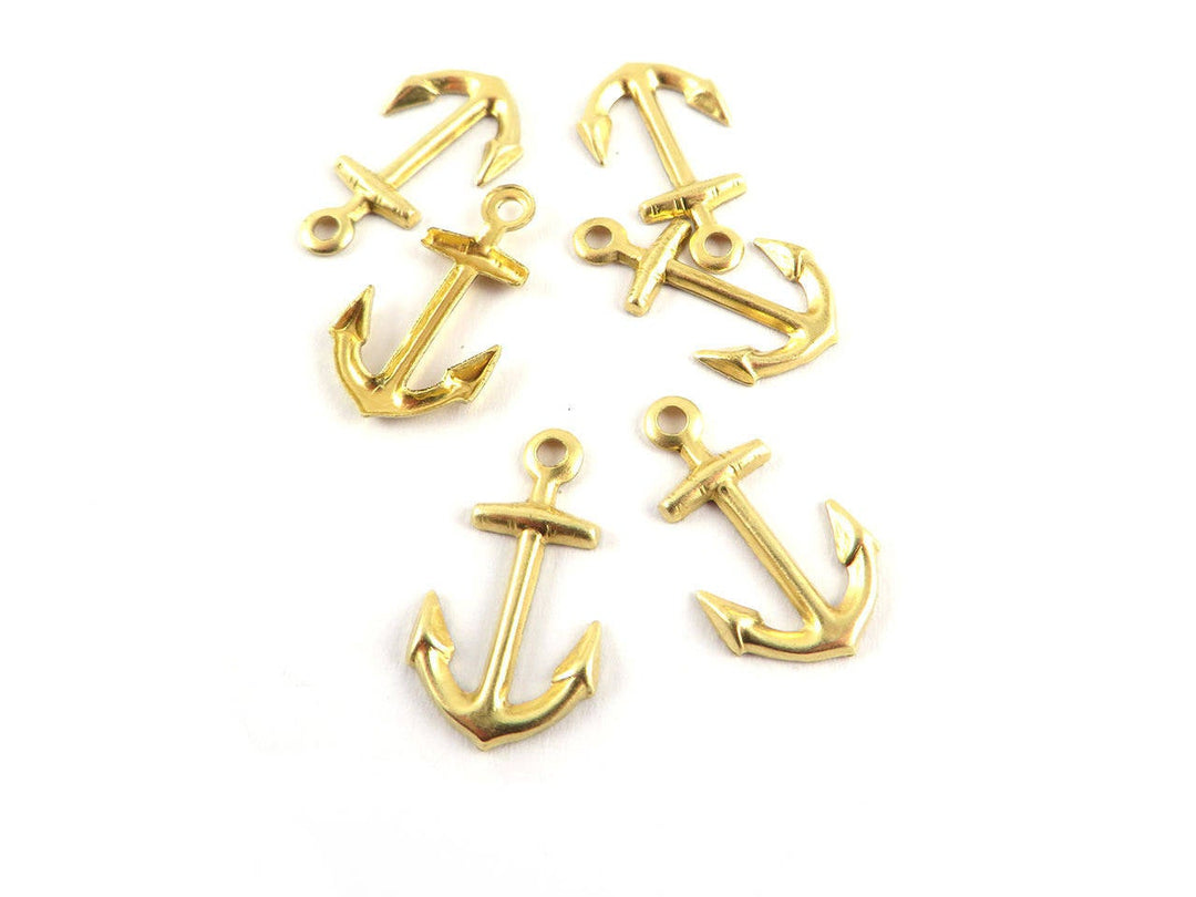 6x Breloque ancre marine (17mm x 10mm) CH-019