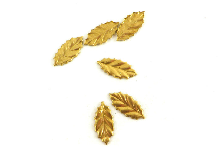 12x Breloque feuille de houx (13mm x 6mm) CH-023