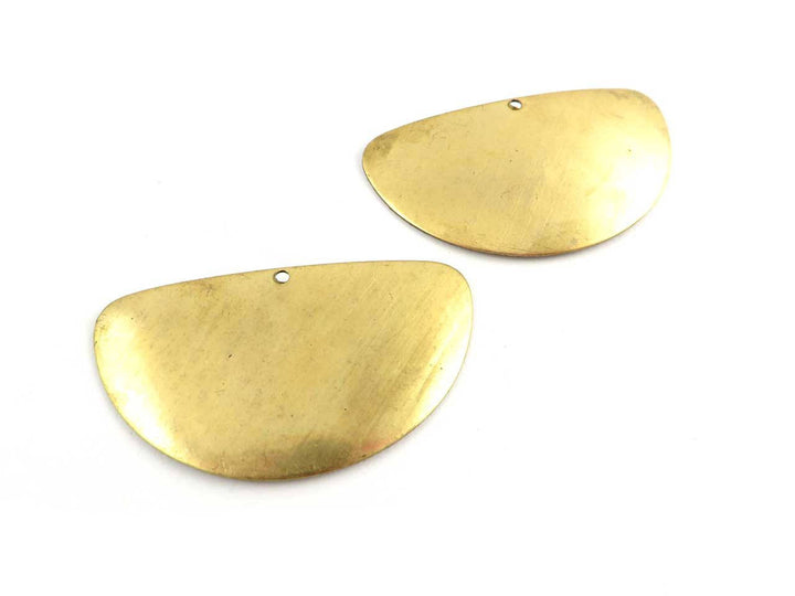 Pendentif demi-lune ethnique laiton brut création bijoux fantaisie géométrique