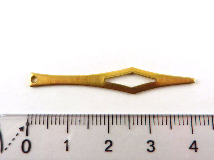 10x Breloque goutte losange ajouré (41mm x 7mm) PP-251