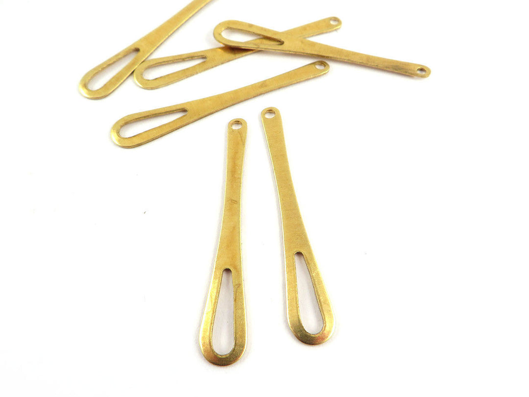 6x Breloque goutte pagaie évidée (42mm x 7mm) PP-043