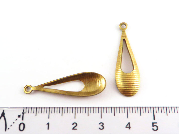 2x Breloque goutte texture (33mm x 10mm) PV-113
