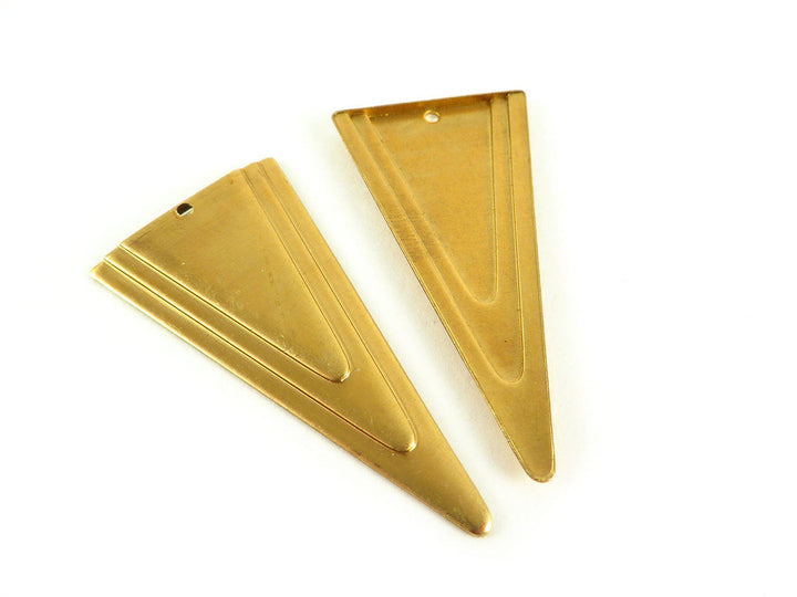 4x Pendentif triangle Art Déco (45mm x 23mm) PV-083
