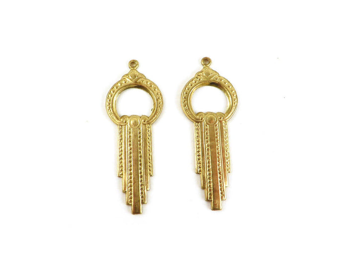 2x Breloque goutte Art Déco vintage (43mm x 17mm) V-017