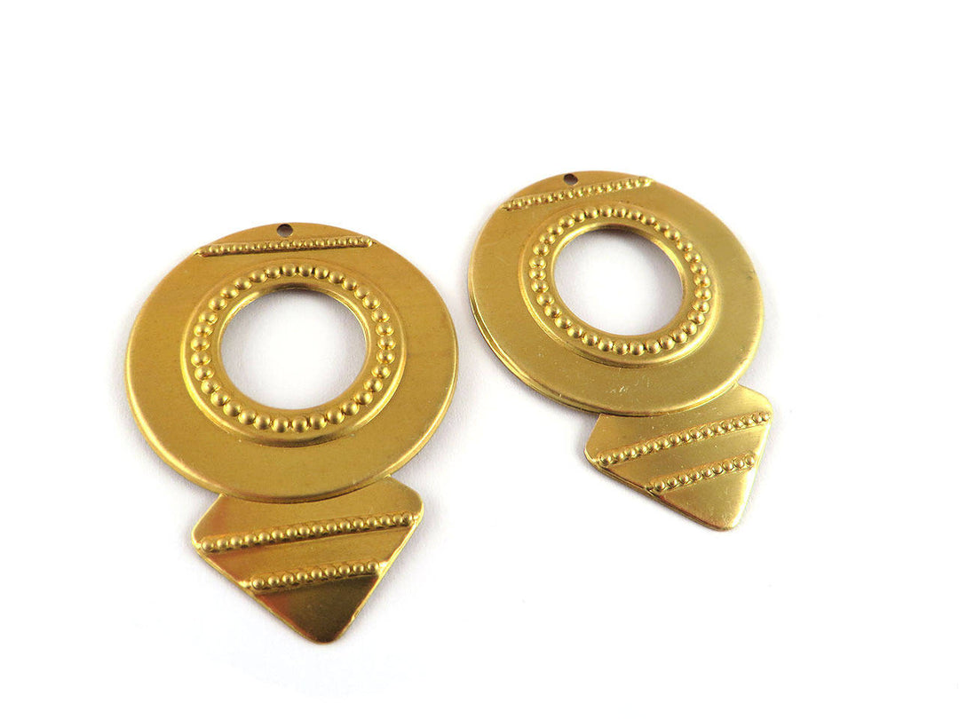 2x Pendentif disque flèche (30mm x 42mm) PV-139