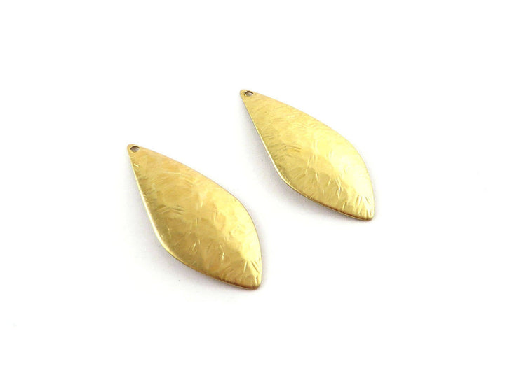4x Breloque navette bombé lisse ou texturé (34mm x 15mm) PV-019/PV-112
