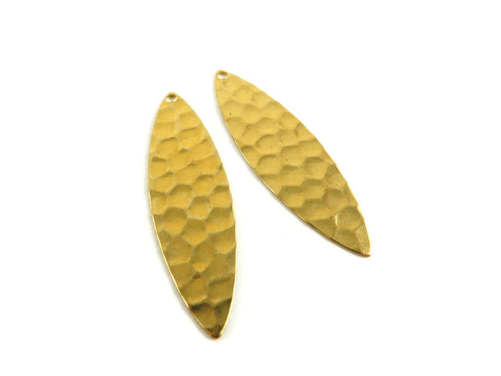 6x Breloque navette martelée (34mm x 9mm) PP-119