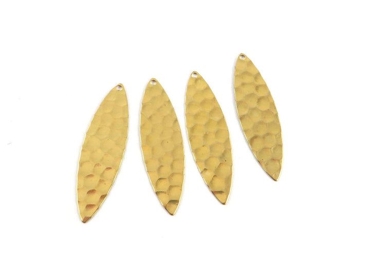 6x Breloque navette martelée (34mm x 9mm) PP-119