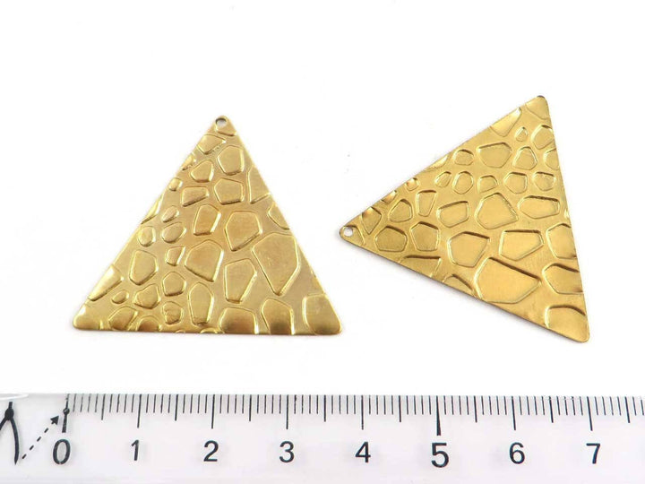 2x Pendentif triangle texture tache animal sauvage (33mm x 37mm) PP-243
