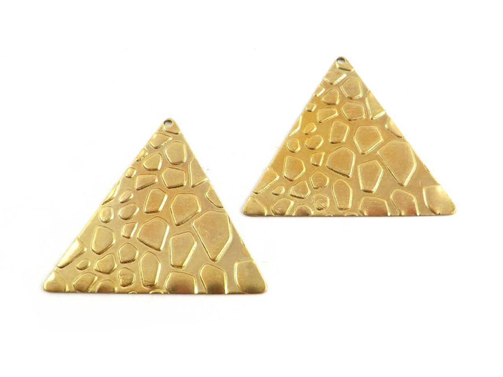 2x Pendentif triangle texture tache animal sauvage (33mm x 37mm) PP-243