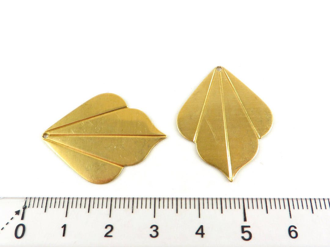2x Pendentif feuille vintage Art Déco (2 tailles) PP-091