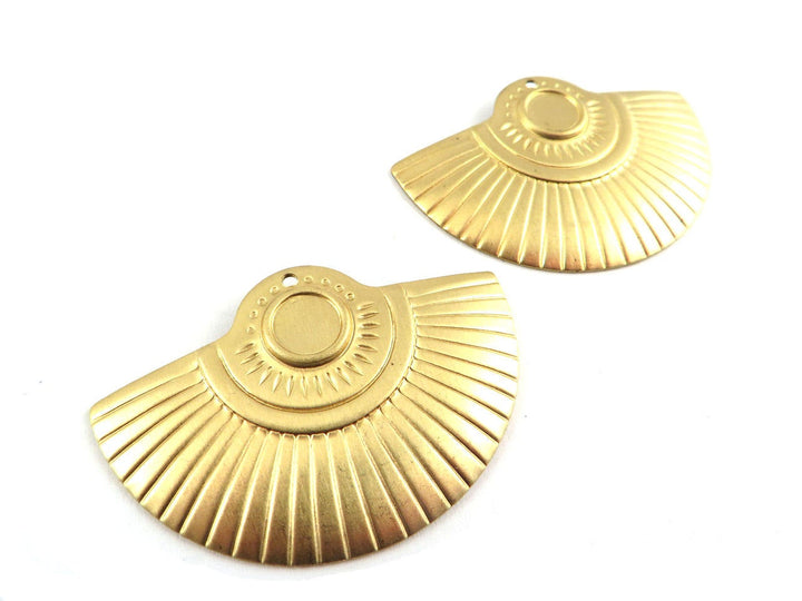 2x Pendentif demi-lune support rond 6mm (39mm x 26mm) PV-140
