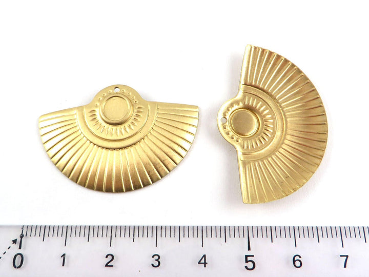 2x Pendentif demi-lune support rond 6mm (39mm x 26mm) PV-140