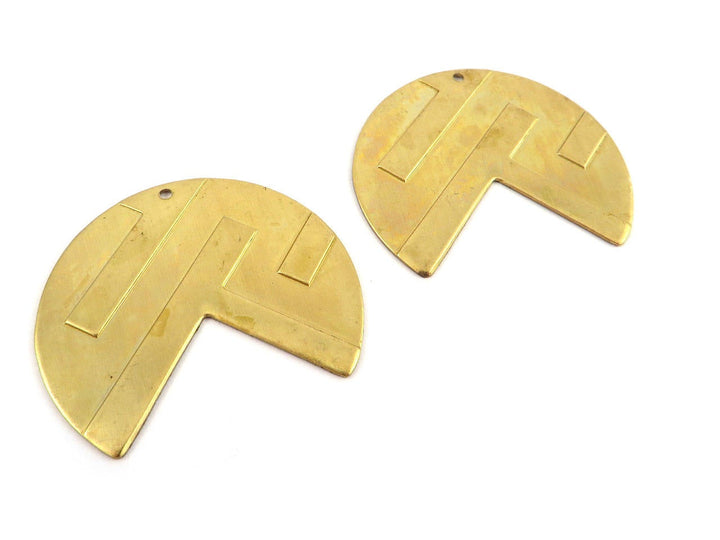 2x Breloque disque Pac-Man dessins géométriques (32mm) PP-182