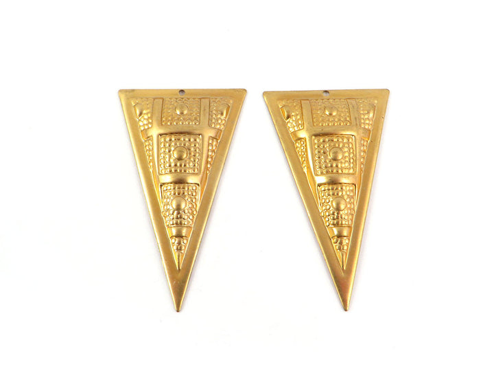 2x Pendentif goutte triangle dessins (30mm x 49mm) PV-206