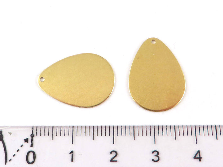 6x Breloque goutte vierge ou martelée (14mm x 20mm) PP-297/PP-301