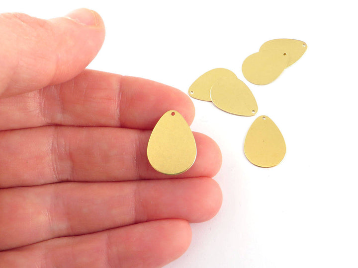 6x Breloque goutte vierge ou martelée (14mm x 20mm) PP-297/PP-301