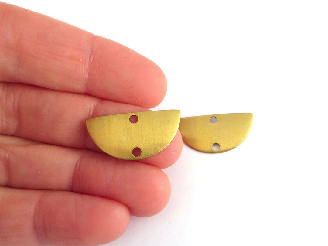 6x Breloque connecteur demi-lune bombé (13mm x 26mm) PV-225/PV-226