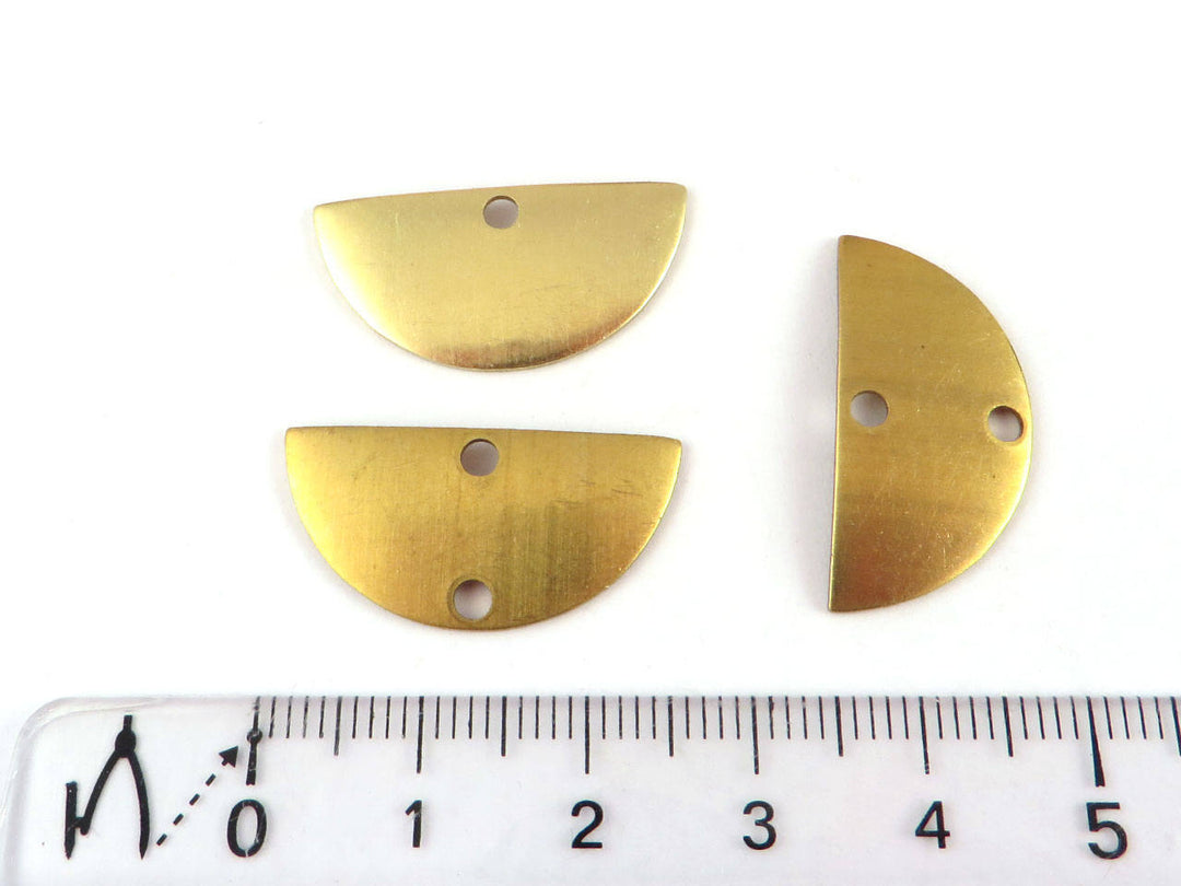 6x Breloque connecteur demi-lune bombé (13mm x 26mm) PV-225/PV-226