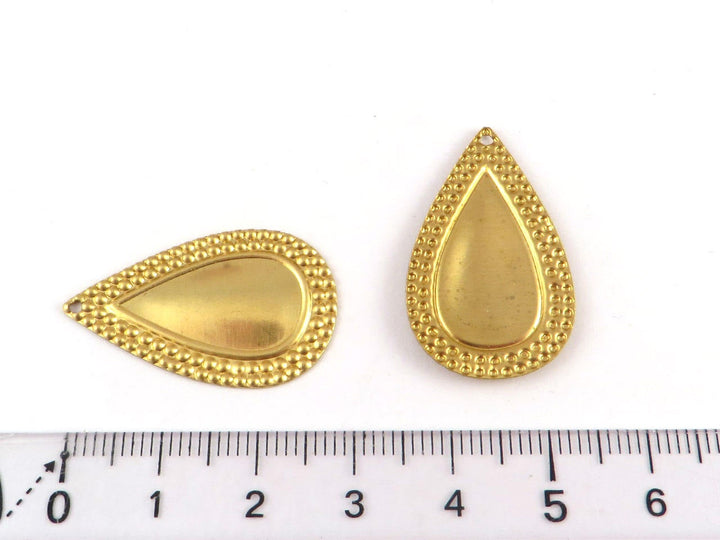 6x Breloque goutte décorée bombée (18mm x 30mm) PV-215/PV-216/PV-221