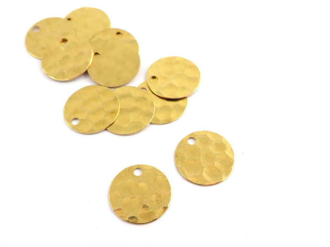 12x Breloque disque martelé (11mm) DM-11/1H