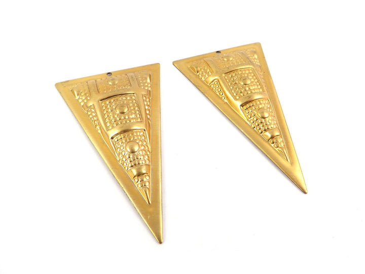 2x Pendentif goutte triangle dessins (30mm x 49mm) PV-206