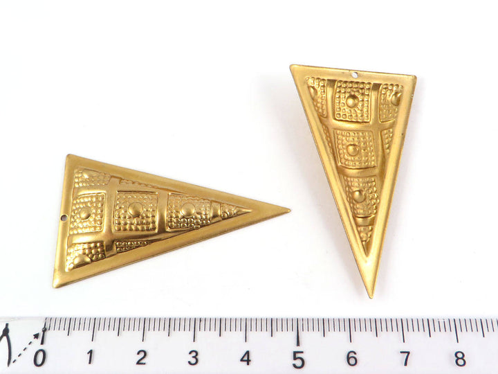 2x Pendentif goutte triangle dessins (30mm x 49mm) PV-206